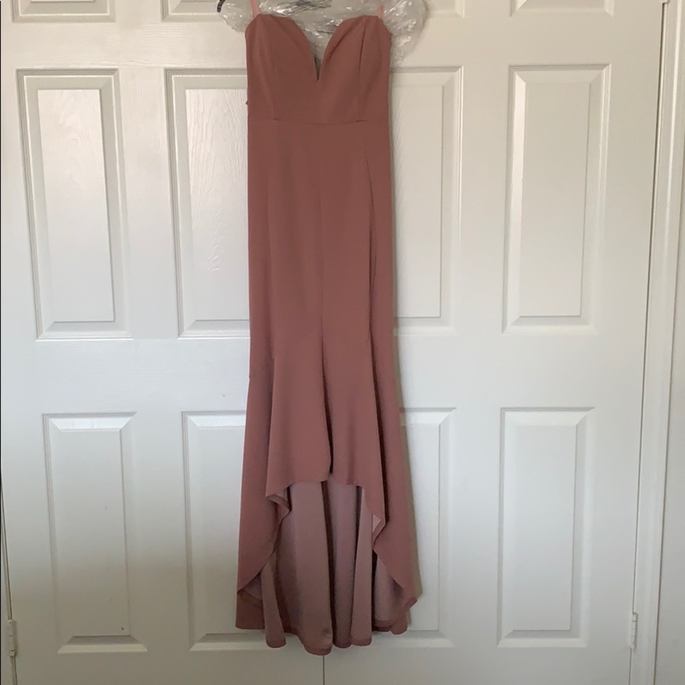 Blush strapless dress